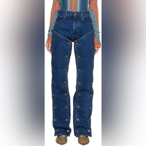 Y/PROJECT Blue Denim Panel Jeans